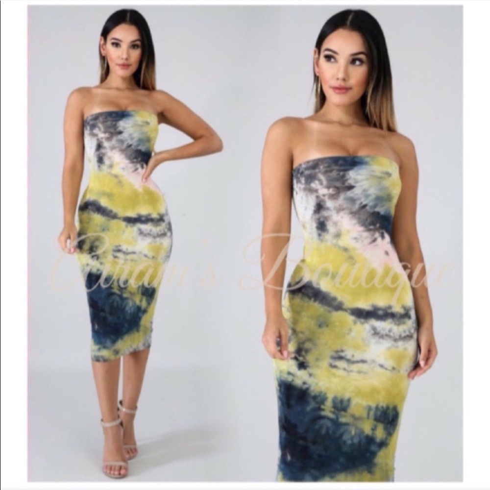 Navy Tie Dye Body ConDress